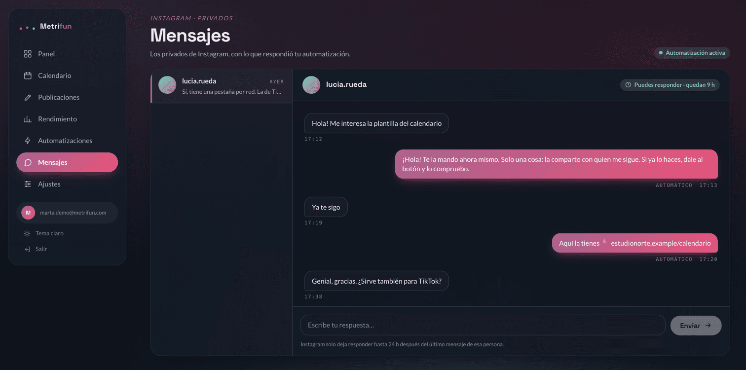 Del comentario al privado, solo.